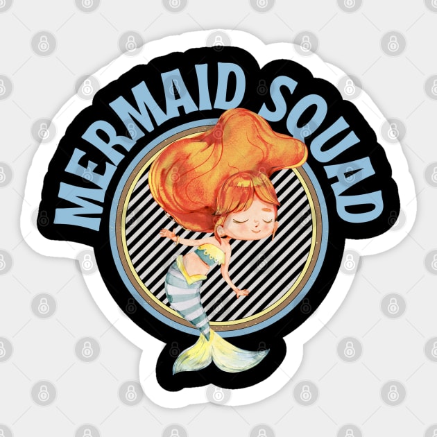 Mermaid Squad Sticker by Pixel Threads 